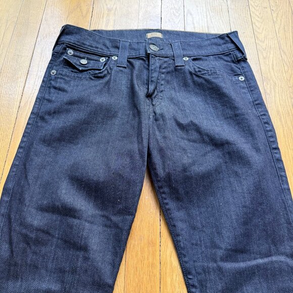 True Religion Men's 31 X 34 Geno Relaxed Slim Fit Dark Wash Denim Jeans - Picture 3 of 16